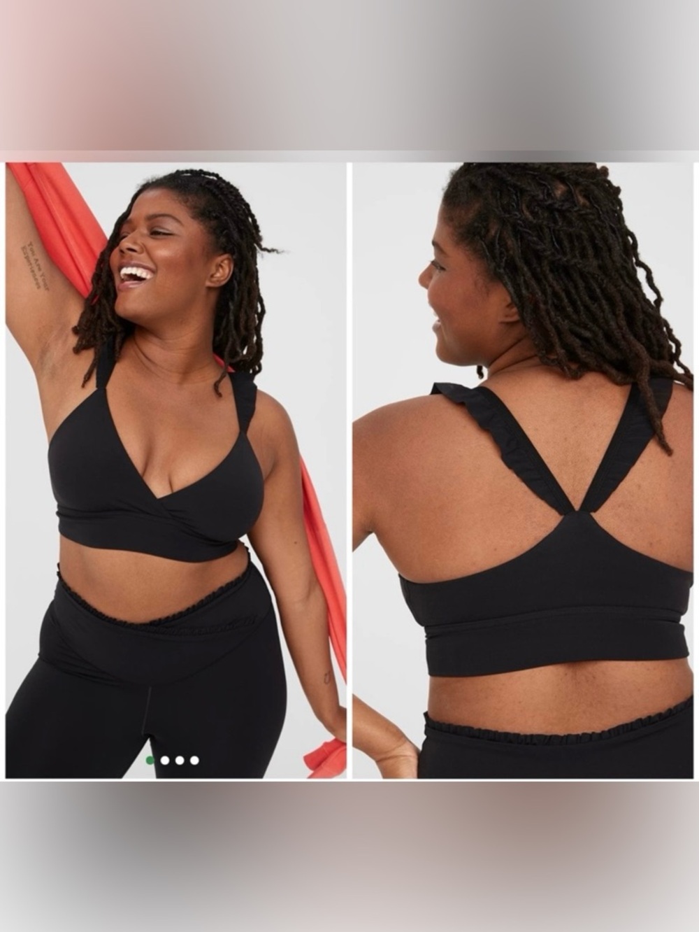 OFFLINE By Aerie Real Me XTR Ruffle Strap Sports Bra Large